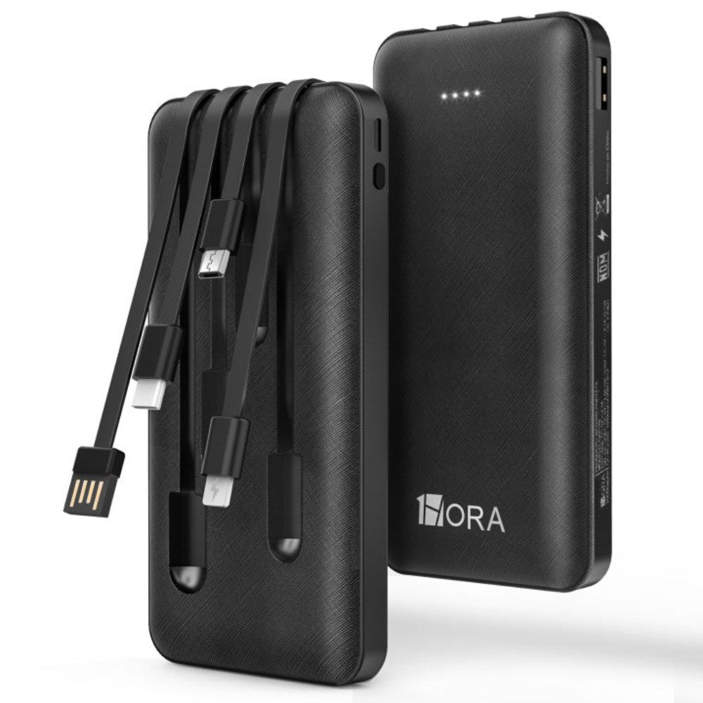 PowerHub™ - Power Bank 10,000mAh con Cables Integrados y Linterna