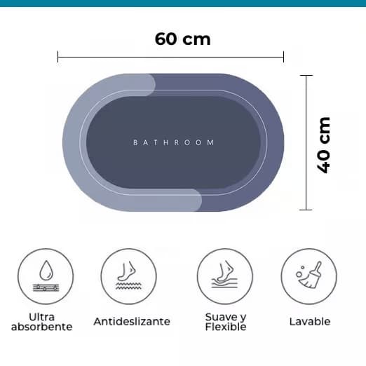 SafeStep™ - Tapete Antideslizante y Absorbente para Baño