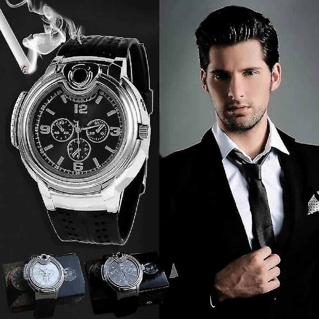 FlameTime™ Reloj con Encendedor de Cigarrillos Integrado